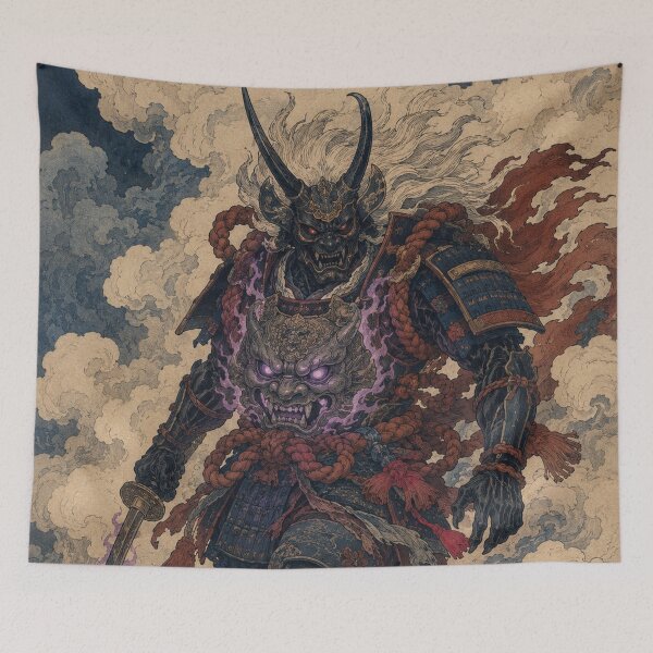 Item preview, Shadow Vanguard - Vintage Japanese Oni Samurai Ukiyo-e Woodblock designed and sold by bapupa.