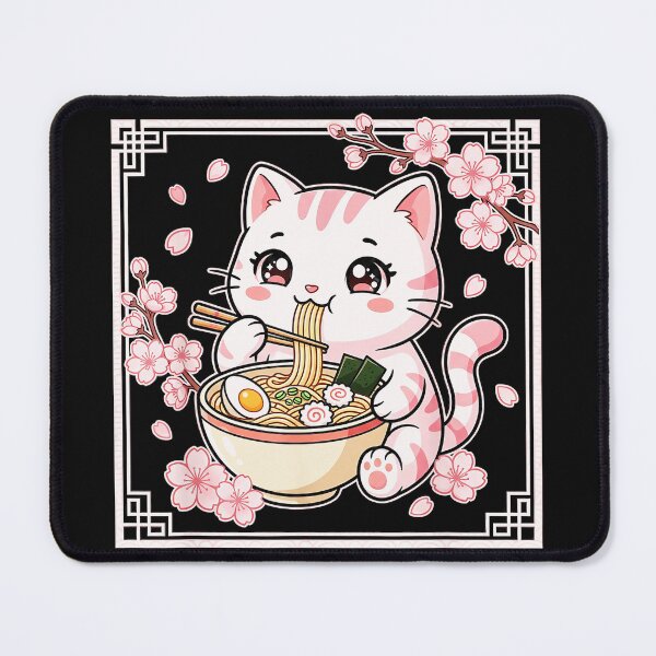 Item preview, Kawaii Cat Ramen Cherry Blossom Japanese Food Lover designed and sold by AmaXONIC.