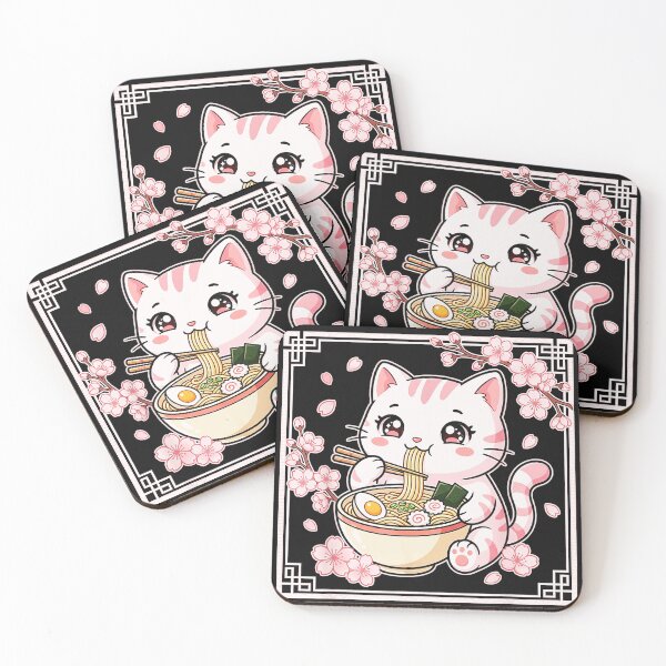 Item preview, Kawaii Cat Ramen Cherry Blossom Japanese Food Lover designed and sold by AmaXONIC.