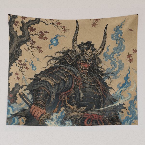 Item preview, Spectral Shogun - Vintage Japanese Oni Samurai Ukiyo-e Woodblock designed and sold by bapupa.