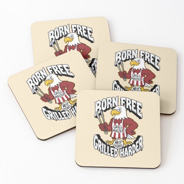 Item preview, Born Free Grilled Harder Eagle Grill Master 4th Degree Graphic  — Funny Patriotic BBQ Americana  designed and sold by SkTee2k.
