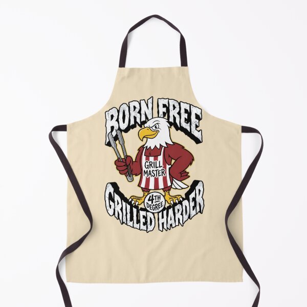 Item preview, Born Free Grilled Harder Eagle Grill Master 4th Degree Graphic — Funny Patriotic BBQ Americana designed and sold by SkTee2k.