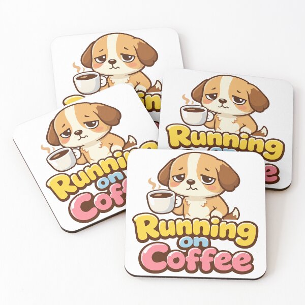 Item preview, Running on Coffee Cute Dog – Kawaii Sleepy Puppy Coffee Lover T-Shirt designed and sold by DarojadNR.