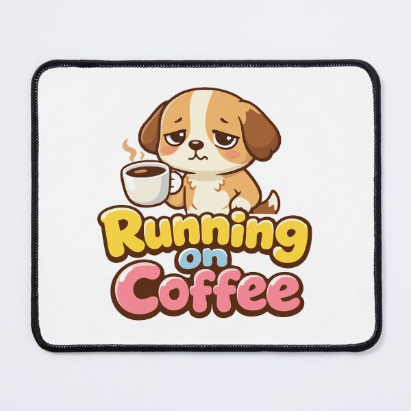 Item preview, Running on Coffee Cute Dog – Kawaii Sleepy Puppy Coffee Lover T-Shirt designed and sold by DarojadNR.