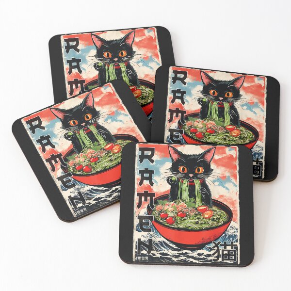 Item preview, Ramen Cat Black Cat Japanese Noodles Foodie Lover designed and sold by AmaXONIC.