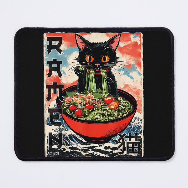 Item preview, Ramen Cat Black Cat Japanese Noodles Foodie Lover designed and sold by AmaXONIC.