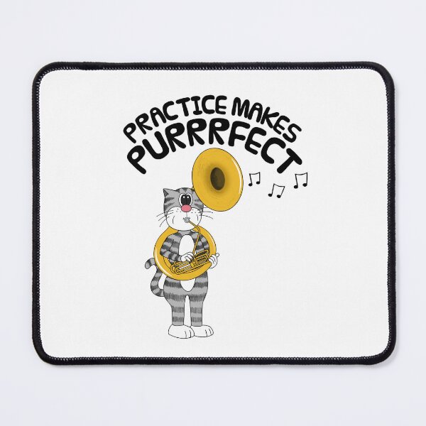 Item preview, Cat Playing Sousaphone, Practice Makes Purrrfect, Tubaist Musician designed and sold by doodlerob.