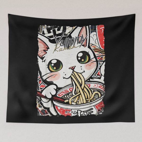 Item preview, Yummy Ramen Cat Japanese Noodle Foodie Feline Lover designed and sold by AmaXONIC.