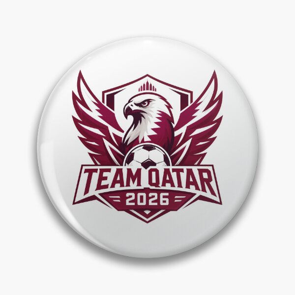Item preview, Qatar 2026 Falcon Football Crest designed and sold by RedCircleArt.