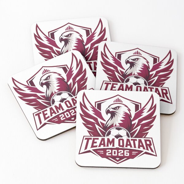 Item preview, Qatar 2026 Falcon Football Crest designed and sold by RedCircleArt.