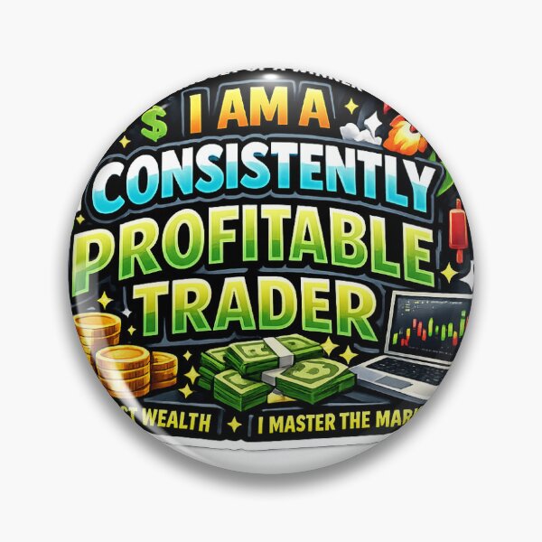 Item preview, I Am a Consistently Profitable Trader – Wealth Mindset Sticker designed and sold by DigiAuraStudio.