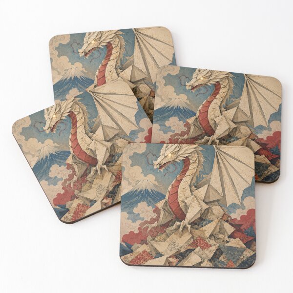 Item preview, Folding Dragon - Vintage Japanese Origami Ukiyo-e Woodblock designed and sold by bapupa.