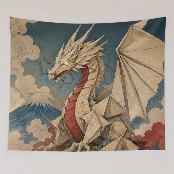 Item preview, Folding Dragon - Vintage Japanese Origami Ukiyo-e Woodblock designed and sold by bapupa.