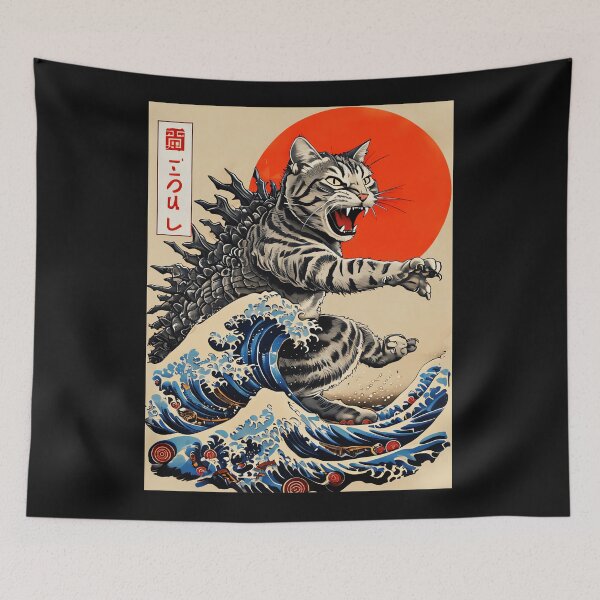 Item preview, Fang Godzilla Cat Kaiju Monster Feline Lover designed and sold by AmaXONIC.