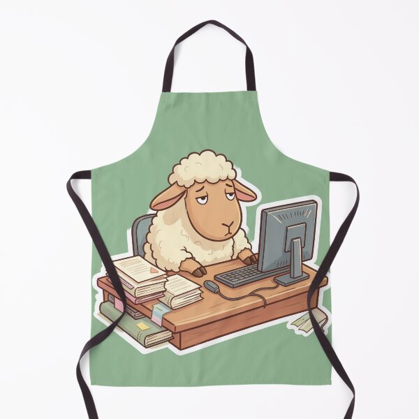 Item preview, Sheep Burnout Sticker – Just Existing Work Meme designed and sold by SoftAuraStudi0.