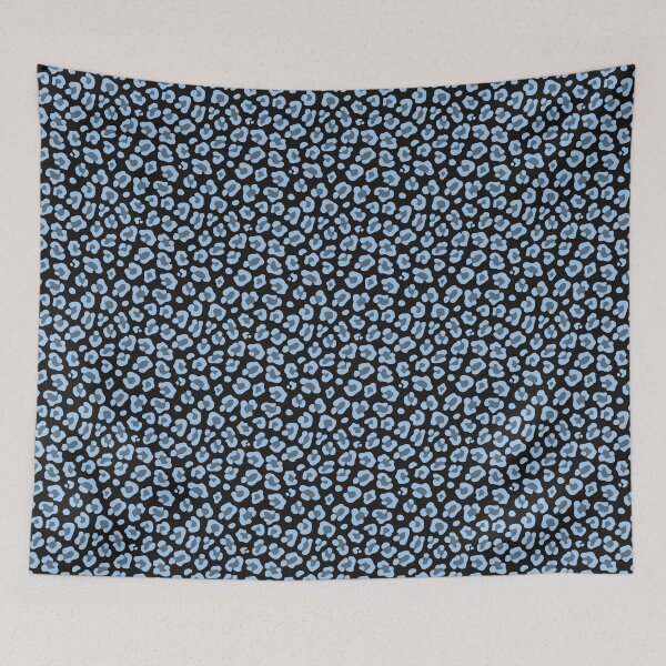 Item preview, Black And Baby Blue Leopard Print designed and sold by pattern-archive.