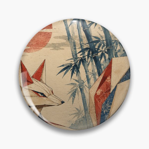 Item preview, Geometric Fox - Vintage Japanese Origami Ukiyo-e Woodblock designed and sold by bapupa.