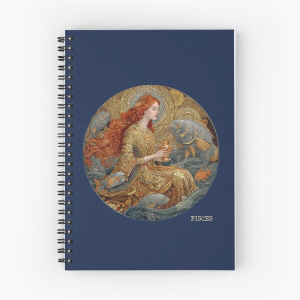 Item preview, Pisces Zodiac Art - Vintage Nouveau Golden Fish Goddess designed and sold by KissMyBerry.