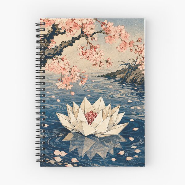 Item preview, Lotus Bloom - Vintage Japanese Origami Ukiyo-e Woodblock designed and sold by bapupa.