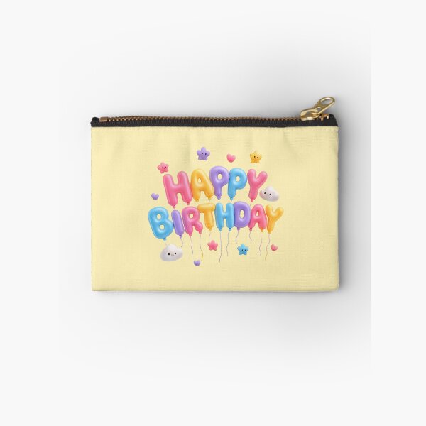 Item preview, Cute Neon Happy Birthday Balloons | Kawaii 3D GCI Party Art designed and sold by Moons Studio.