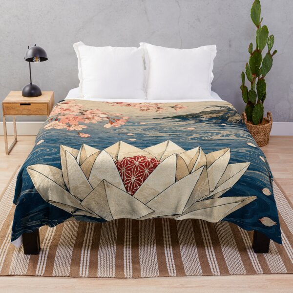 Item preview, Lotus Bloom - Vintage Japanese Origami Ukiyo-e Woodblock designed and sold by bapupa.