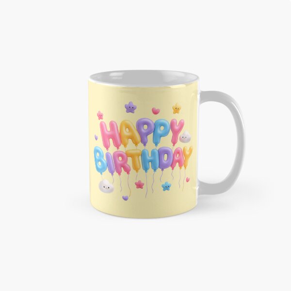 Item preview, Cute Neon Happy Birthday Balloons | Kawaii 3D GCI Party Art designed and sold by Moons Studio.
