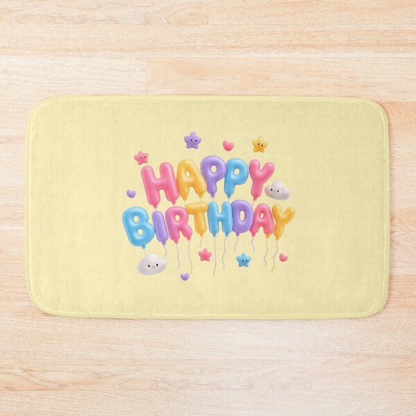 Item preview, Cute Neon Happy Birthday Balloons | Kawaii 3D GCI Party Art designed and sold by Moons Studio.