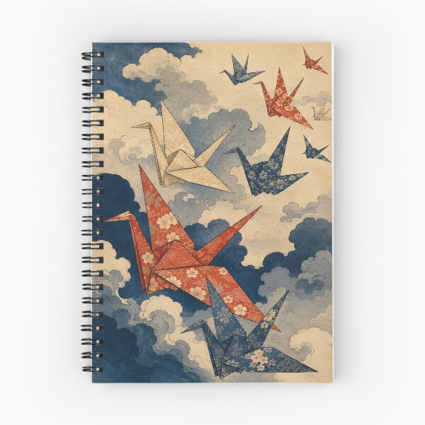 Item preview, Paper Crane Flight - Vintage Japanese Origami Ukiyo-e Woodblock designed and sold by bapupa.