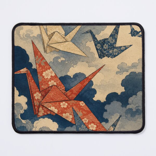Item preview, Paper Crane Flight - Vintage Japanese Origami Ukiyo-e Woodblock designed and sold by bapupa.