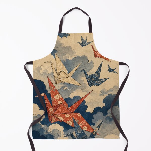 Item preview, Paper Crane Flight - Vintage Japanese Origami Ukiyo-e Woodblock designed and sold by bapupa.