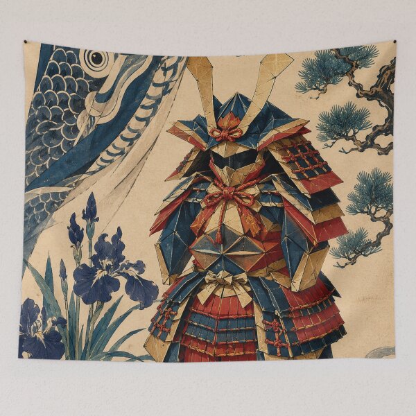 Item preview, Samurai Armor - Vintage Japanese Origami Ukiyo-e Woodblock designed and sold by bapupa.