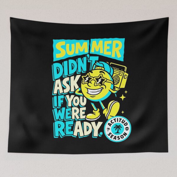Item preview, Summer Didn't Ask If You Were Ready Retro Sun Boombox Graphic  — Funny Summer Attitude Streetwear  designed and sold by SkTee2k.