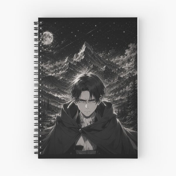 Item preview, Levi Ackerman Moonlit Mountains | Monochrome Anime Nightscape Art | Dark Anime Warrior Art | Attack on Titan warriors in Anime designed and sold by Templatemini.