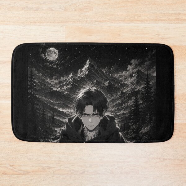 Item preview, Levi Ackerman Moonlit Mountains | Monochrome Anime Nightscape Art | Dark Anime Warrior Art | Attack on Titan warriors in Anime designed and sold by Templatemini.