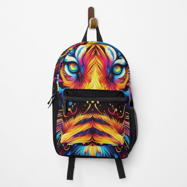 Item preview, Psychedelic Neon Tiger Face with Vibrant Abstract Lines and Intense Color Energy designed and sold by FotoworldEdel.