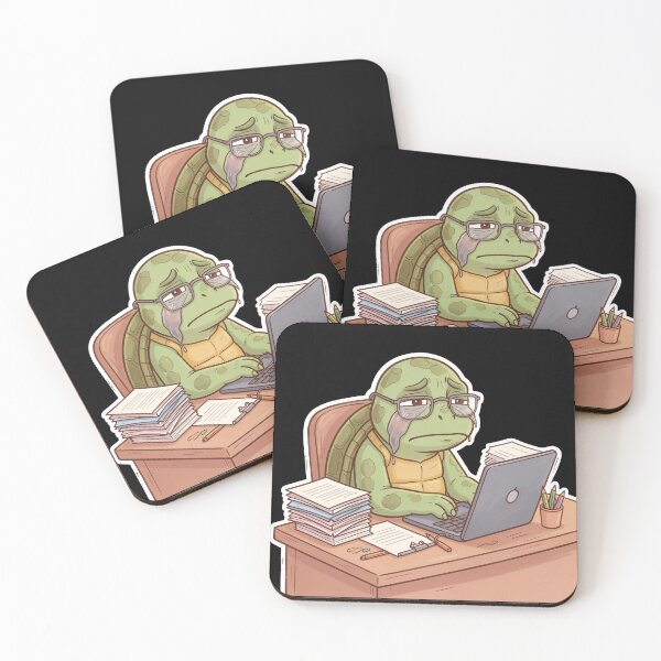 Item preview, Turtle Burnout Sticker – Slow Progress Work Meme designed and sold by SoftAuraStudi0.