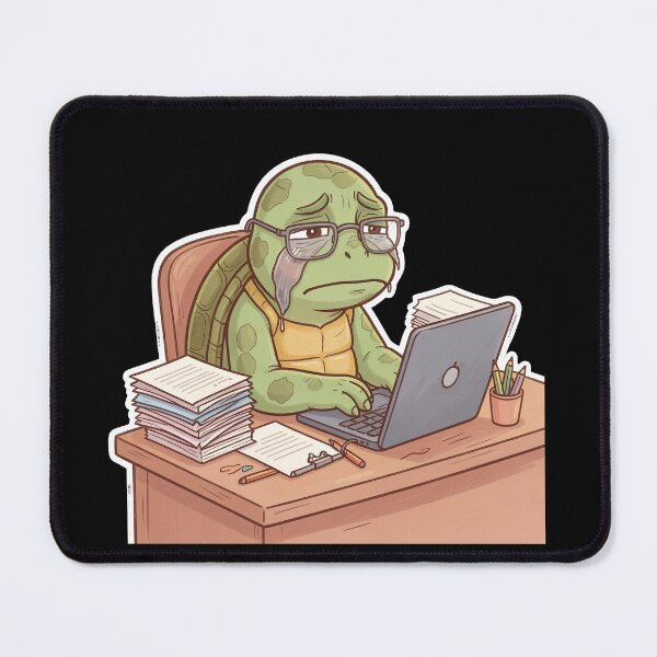 Item preview, Turtle Burnout Sticker – Slow Progress Work Meme designed and sold by SoftAuraStudi0.