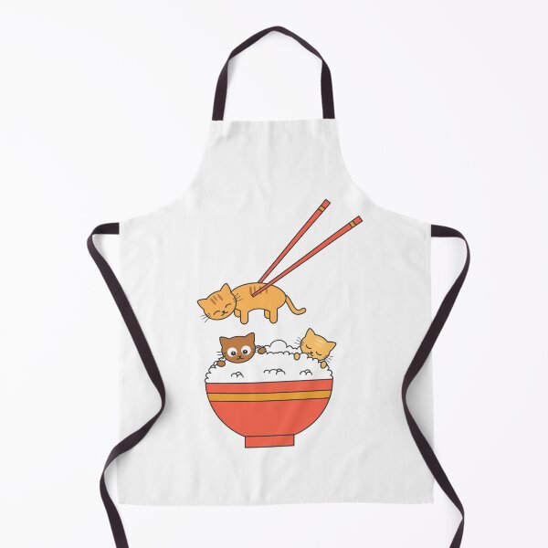 Item preview, Cute hand drawn cartoon character cats in a japanese rice bowl designed and sold by Drawn by Alice.