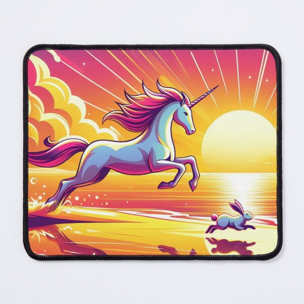 Item preview, Unicorn and Rabbit – Magical Sunset Fantasy Design designed and sold by Dogandesighn.