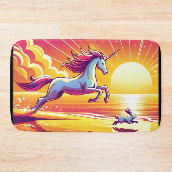 Item preview, Unicorn and Rabbit – Magical Sunset Fantasy Design designed and sold by Dogandesighn.