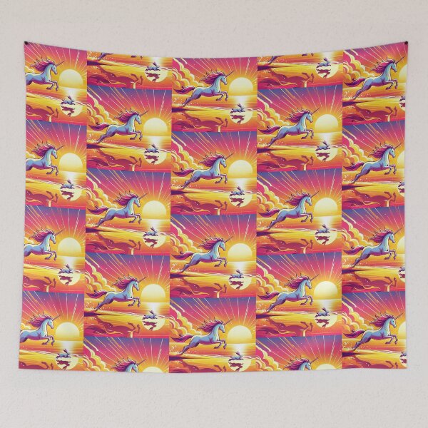 Item preview, Unicorn and Rabbit – Magical Sunset Fantasy Design designed and sold by Dogandesighn.