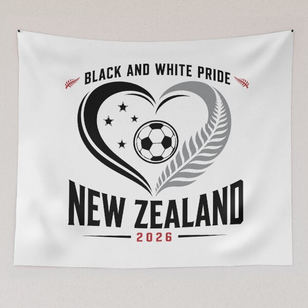 Item preview, New Zealand 2026 Football Heart designed and sold by RedCircleArt.