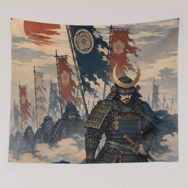 Item preview, Iron Vanguard - Vintage Japanese Samurai Ukiyo-e Woodblock designed and sold by bapupa.