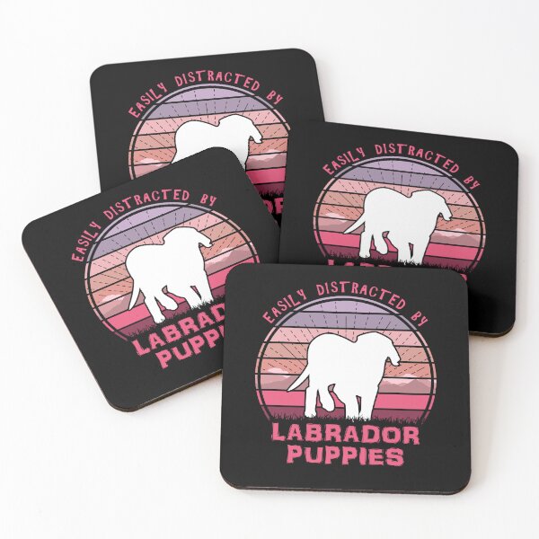 Item preview, Easily Distracted By Labrador Puppies Retro Sunset designed and sold by marke770.