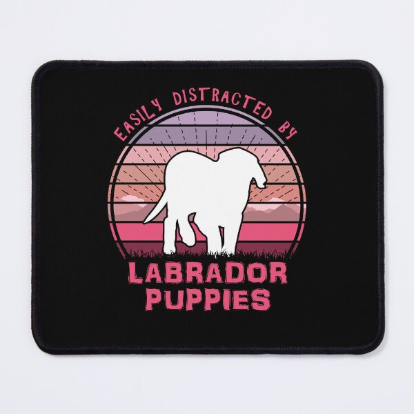 Item preview, Easily Distracted By Labrador Puppies Retro Sunset designed and sold by marke770.