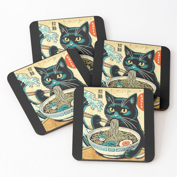 Item preview, 拉麺 Ramen Black Cat Japanese Food Lover designed and sold by AmaXONIC.