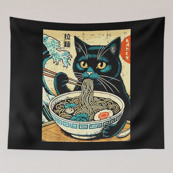 Item preview, 拉麺 Ramen Black Cat Japanese Food Lover designed and sold by AmaXONIC.