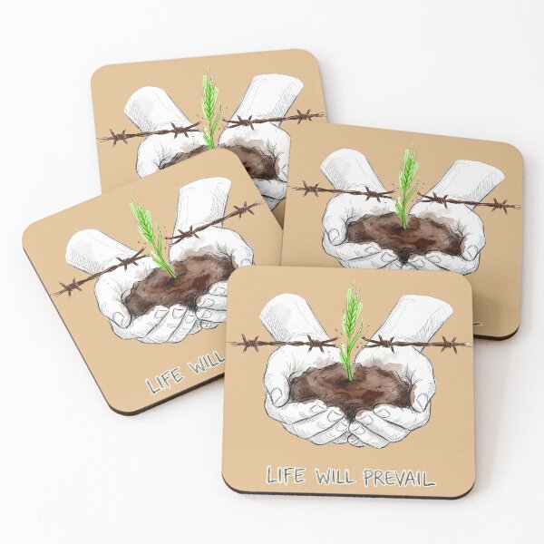 Item preview, Life Will Prevail: Wheat and Barbed Wire Illustration designed and sold by SoulPT.