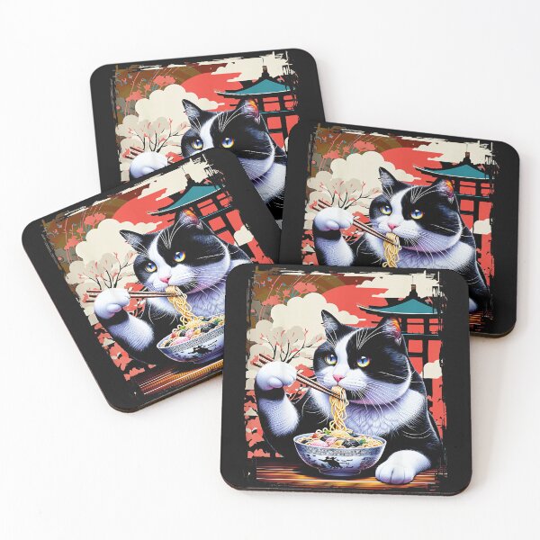 Item preview, Cat Eating Ramen Japanese Noodles Pet Lover designed and sold by AmaXONIC.