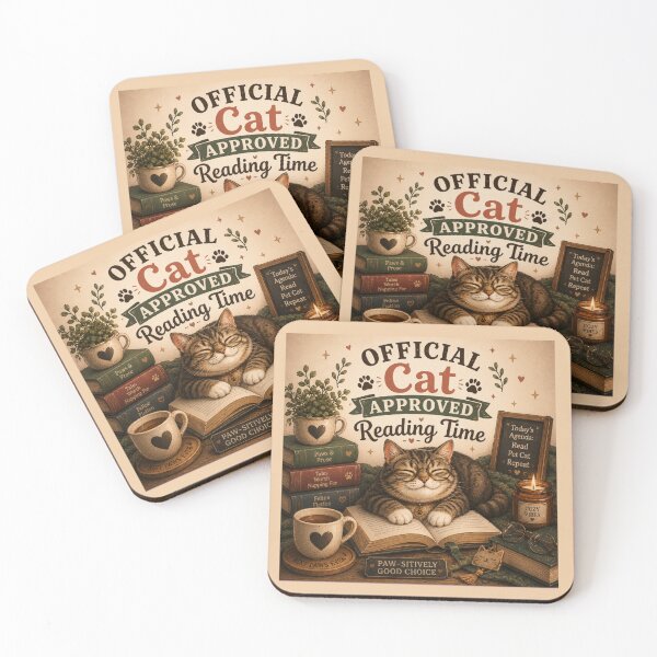 Item preview, Official Cat Approved Reading Time – Cute Cat Book Lover Design designed and sold by MotylekAnia.